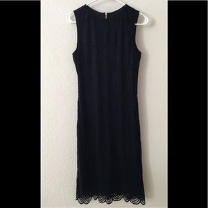 SHARAGANO NAVY LACE DRESS Sleeveless women size 4